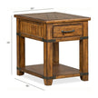 Magnussen Home Chesterfield Farmhouse Timber Rectangular End Table