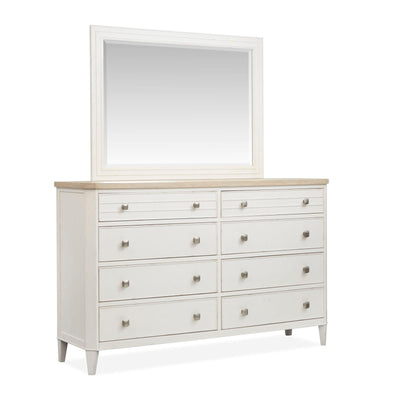 Salt Life Home Echo Isles Sea Pearl and Driftwood Double Drawer Dresser with Landscape Mirror Sale