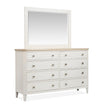 Salt Life Home Echo Isles Sea Pearl and Driftwood Double Drawer Dresser with Landscape Mirror