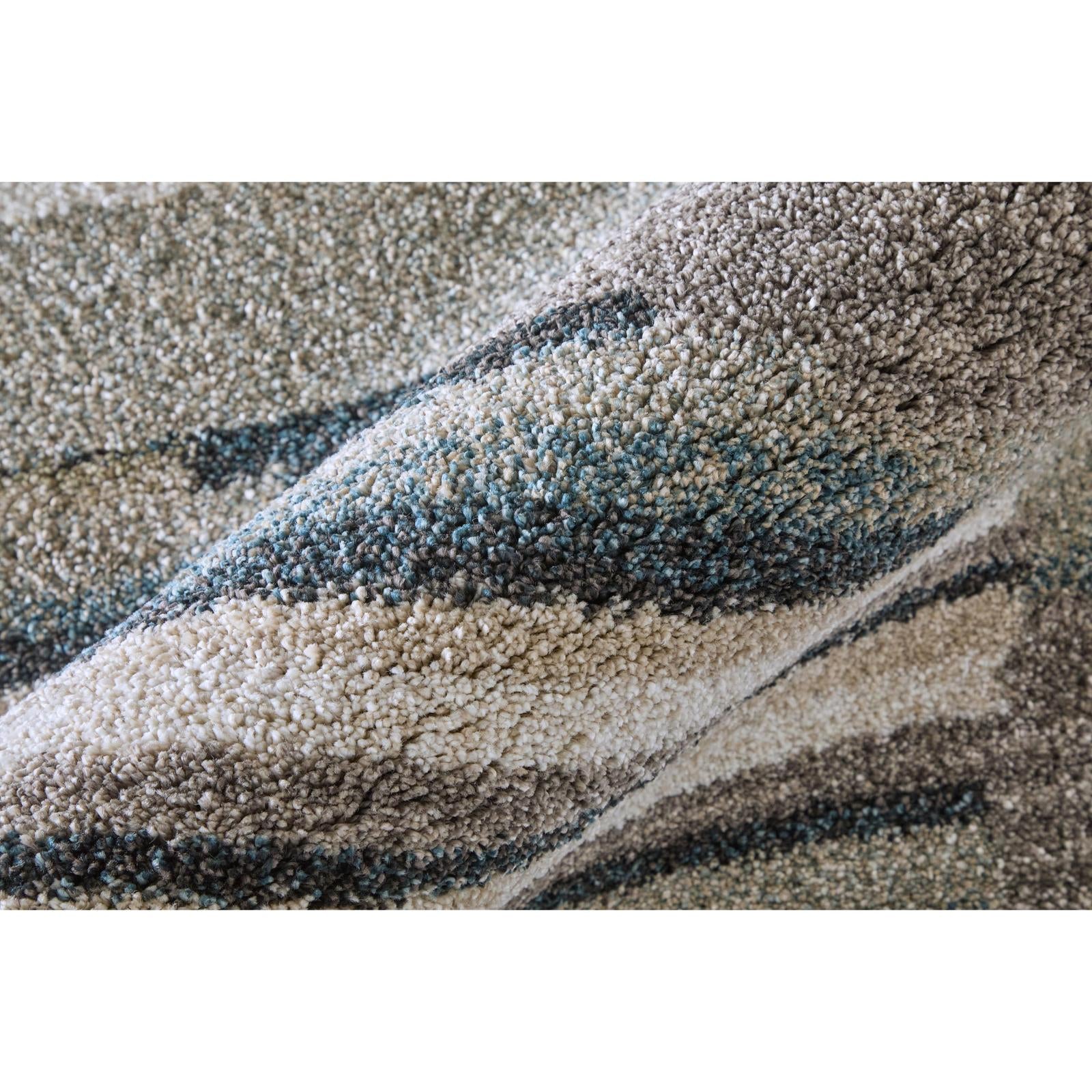 Feizy Richmond 39R4F Modern Abstract Rug in Ivory/Gray/Blue