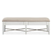 Magnussen Home Heron Cove Chalk White And Dovetail Grey Upholstered Bench