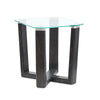 Magnussen Home Wexler Black Truffle And Clear Glass Rectangular End Table