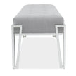 Michael Amini Rose Velvet Accent Bench - Gray/Chrome