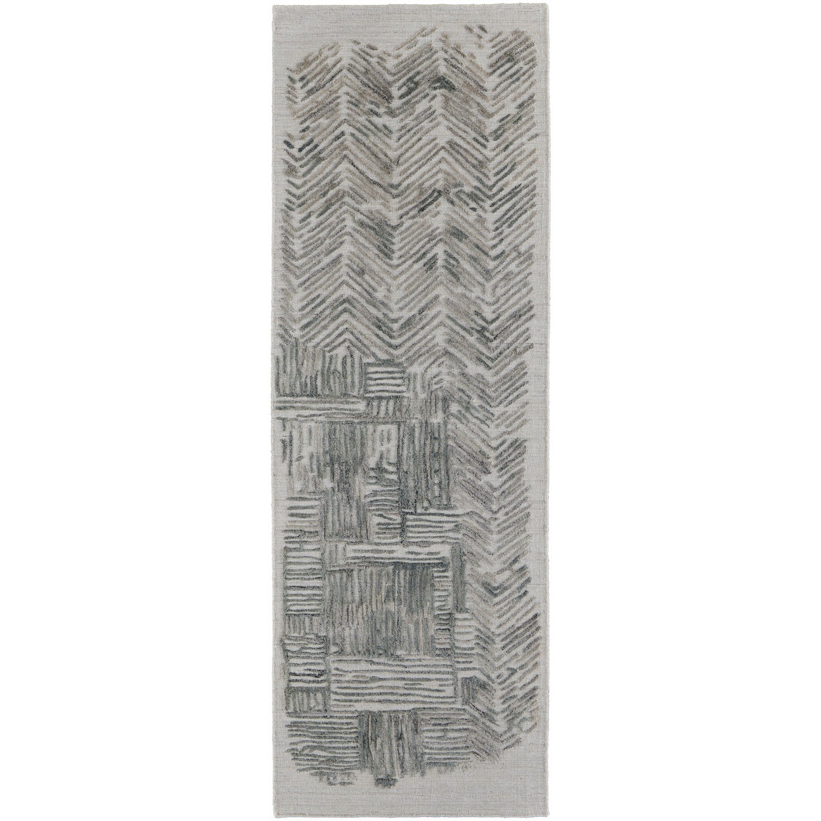 Feizy Elias 6891F Modern Abstract in Green/Blue/Ivory