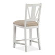 Magnussen Home Heron Cove Chalk White And Dovetail Grey Upholstered Counter Chair Set of 2