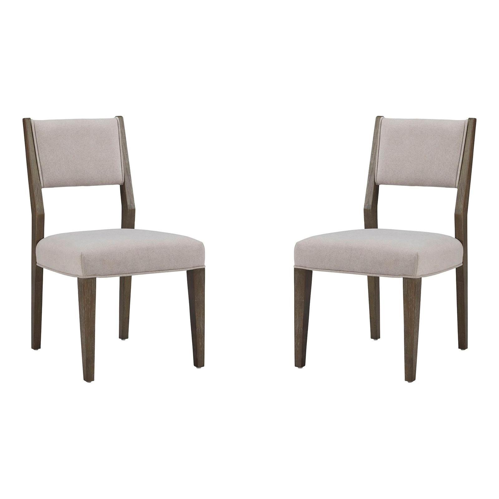 Magnussen Home Kavanaugh Weathered Kona Brown Upholstered Side Chair Set of 2