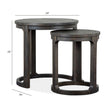 Magnussen Home Boswell Peppercorn Round Nesting End Table
