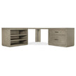 Hooker Furniture Linville Falls Corner Desk with Lateral File and Open Desk Cabinet