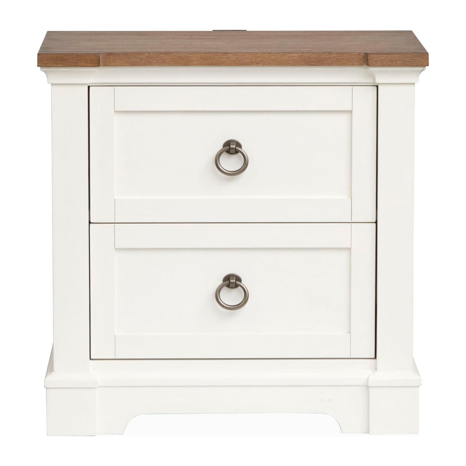 Magnussen Home Kingston Whisper White & Cerused Nutmeg Drawer Nightstand