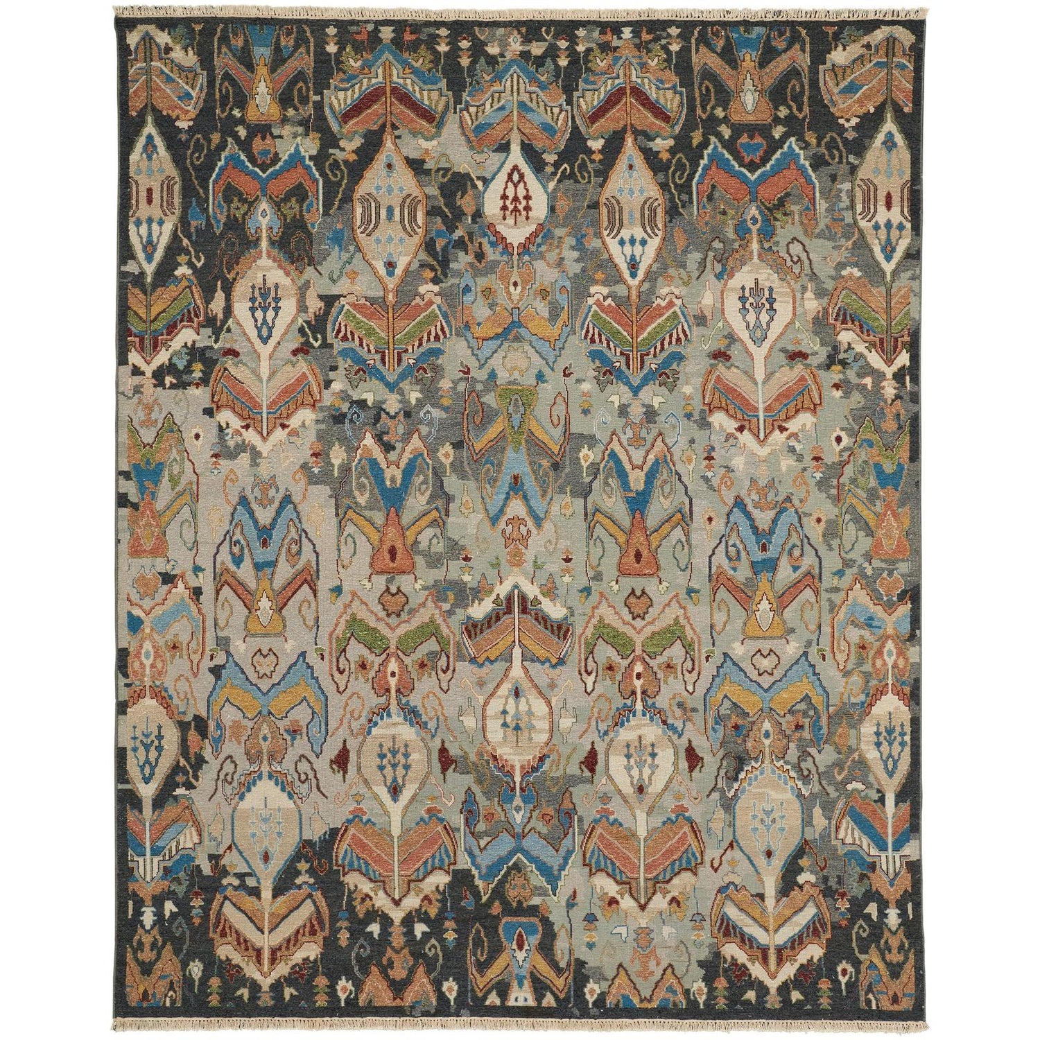 Feizy Leylan 0563F Transitional Ikat, Taupe/Tan/Orange