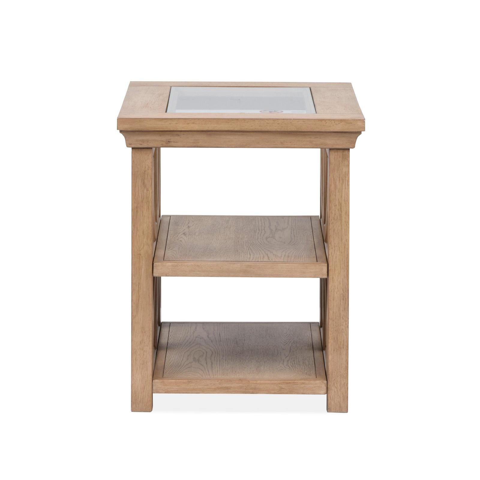 Magnussen Home Coventry Honey Wheat Rectangular Shelf End Table