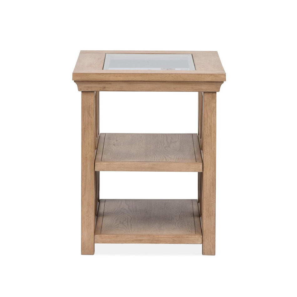 Magnussen Home Coventry Honey Wheat Rectangular Shelf End Table