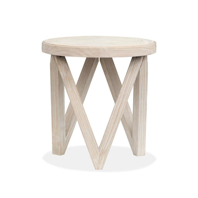 Magnussen Home Bostwick Coconut Cream Round End Table