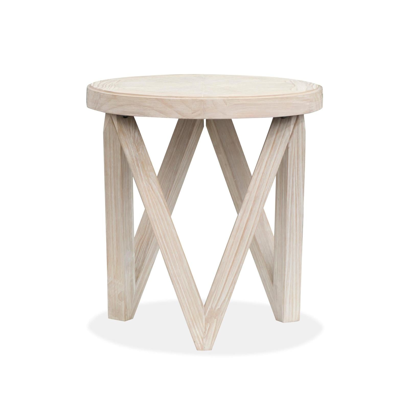 Magnussen Home Bostwick Coconut Cream Round End Table