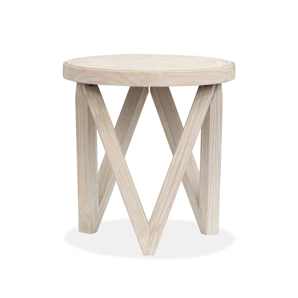 Magnussen Home Bostwick Coconut Cream Round End Table
