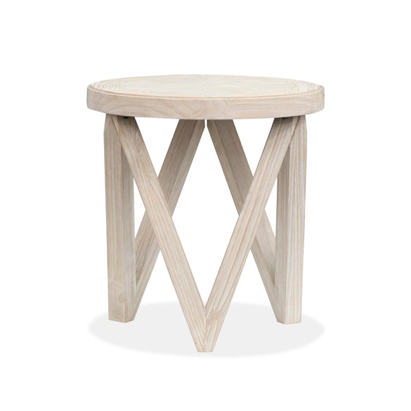 Magnussen Home Bostwick Coconut Cream Round End Table