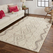 Feizy Anica 8006F Transitional Geometric Rug in Ivory/Taupe/Gray
