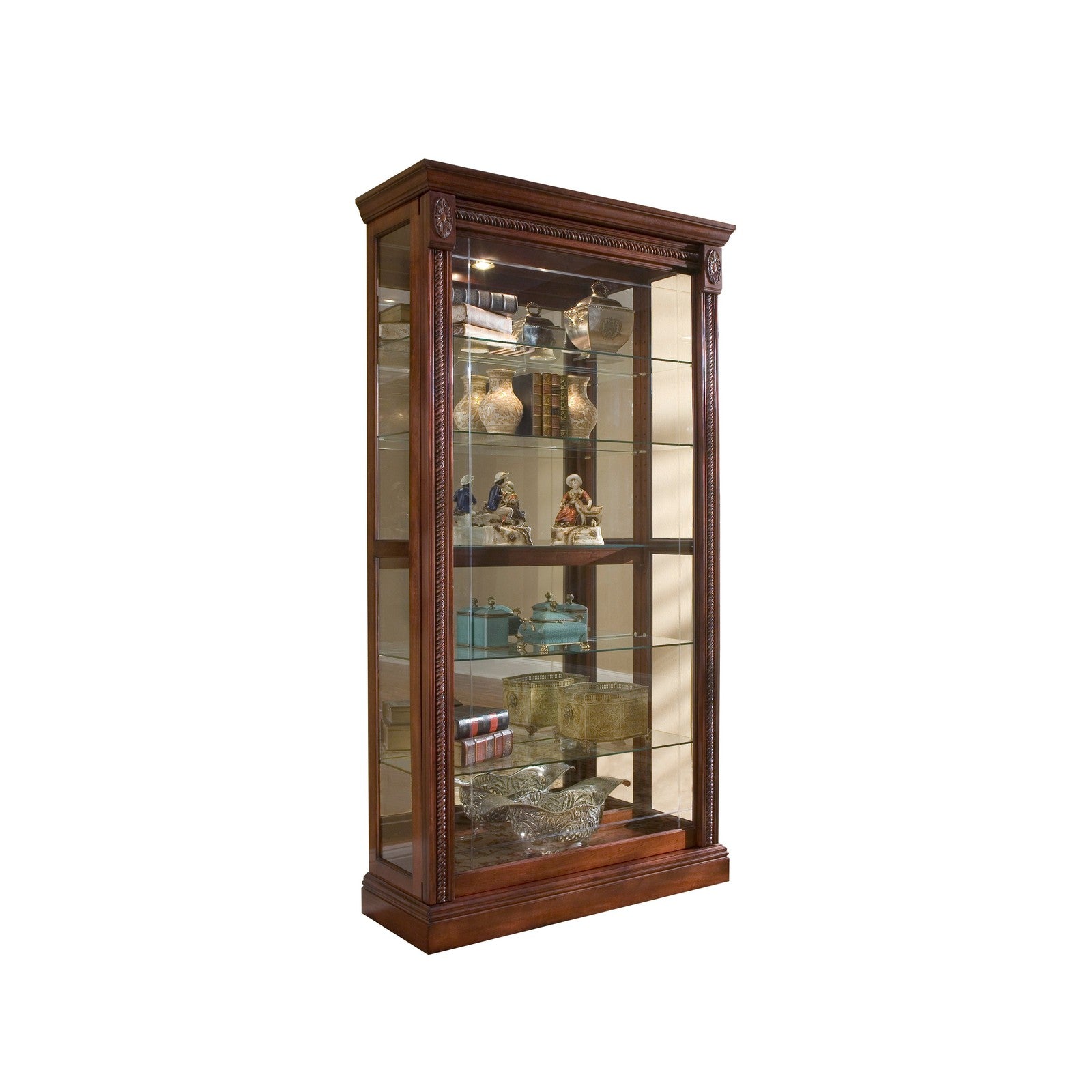 Pulaski Furniture PFC Curios Sliding Door 5 Shelf Curio Cabinet