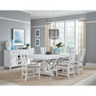 Magnussen Home Heron Cove Chalk White And Dovetail Grey Extendable Trestle Dining Table