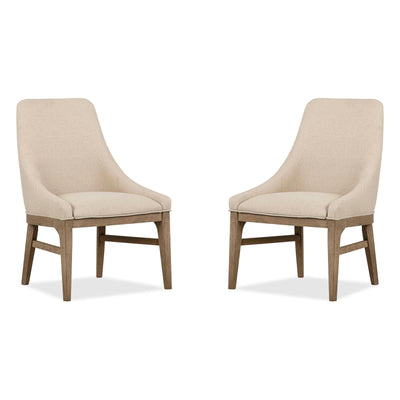Magnussen Home Tristan Swiss Coffee Upholstered Arm Chair Set of 2