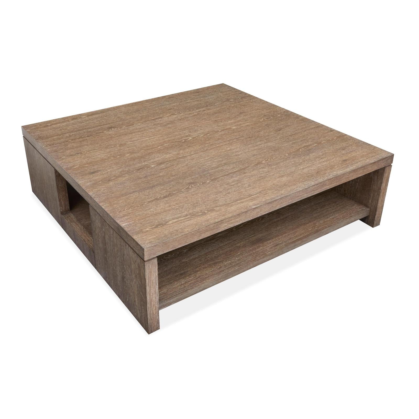 Magnussen Home Conway Spiced Brown Square Cocktail Table With Casters