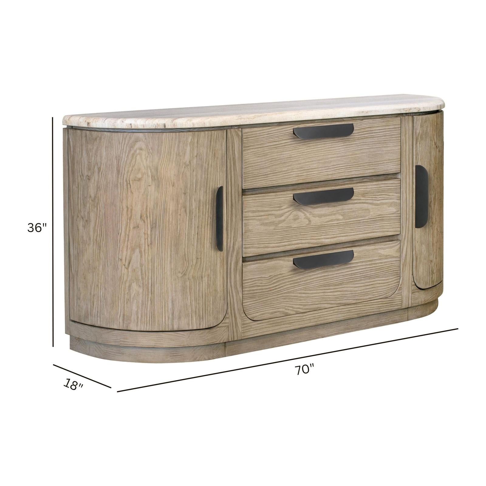 Magnussen Home Braelyn Dorian Grey Stone Top Buffet
