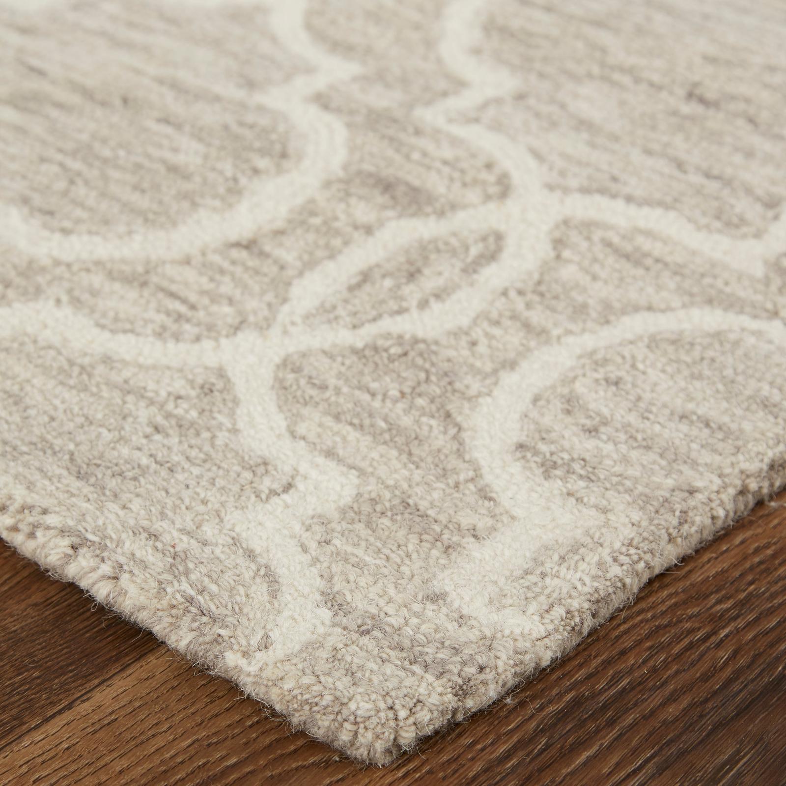 Feizy Belfort 8775F Transitional Trellis & Lattice Rug in Gray/Ivory