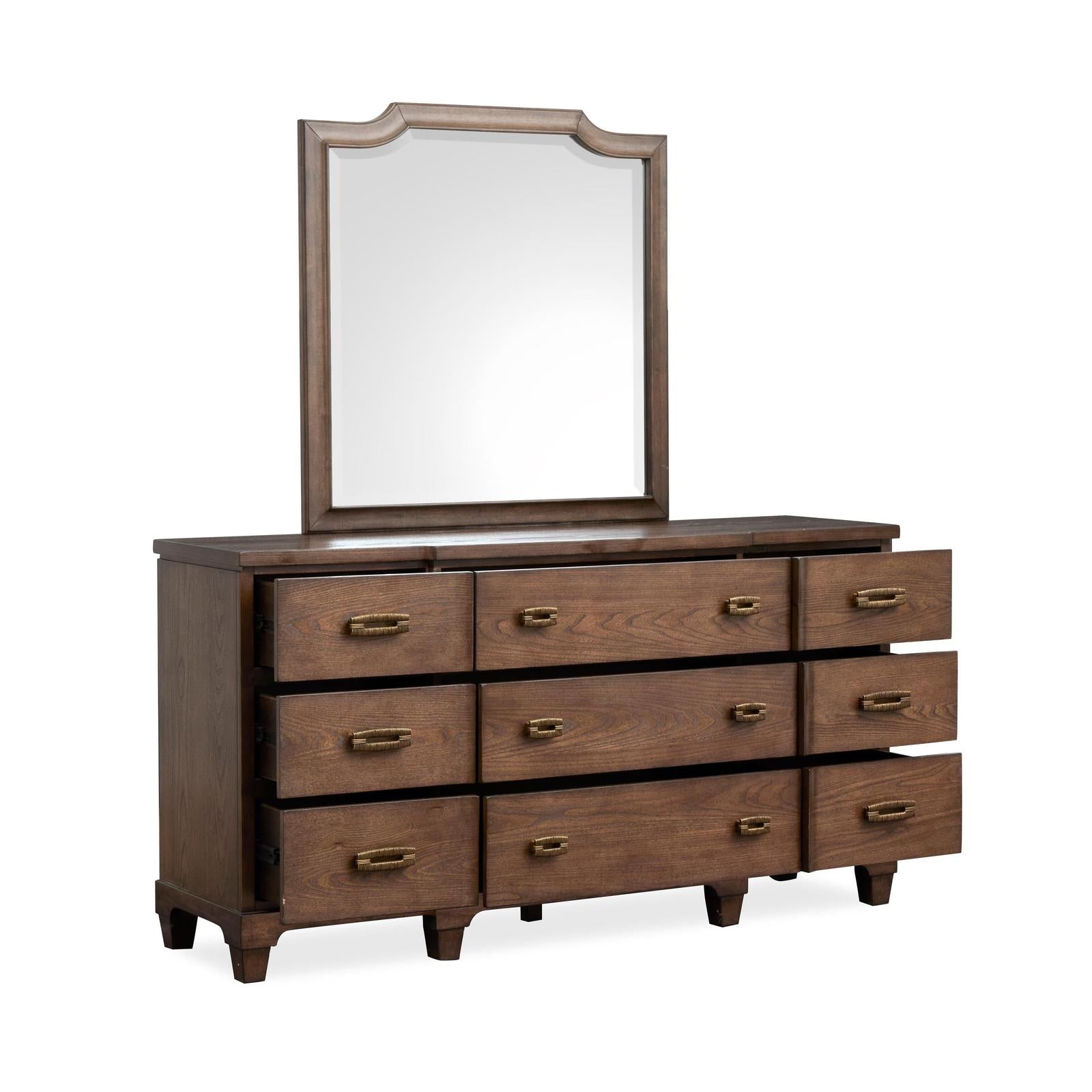 Salt Life Home Sugar Mill Spiced Rum Drawer Dresser with Shaped Mirror