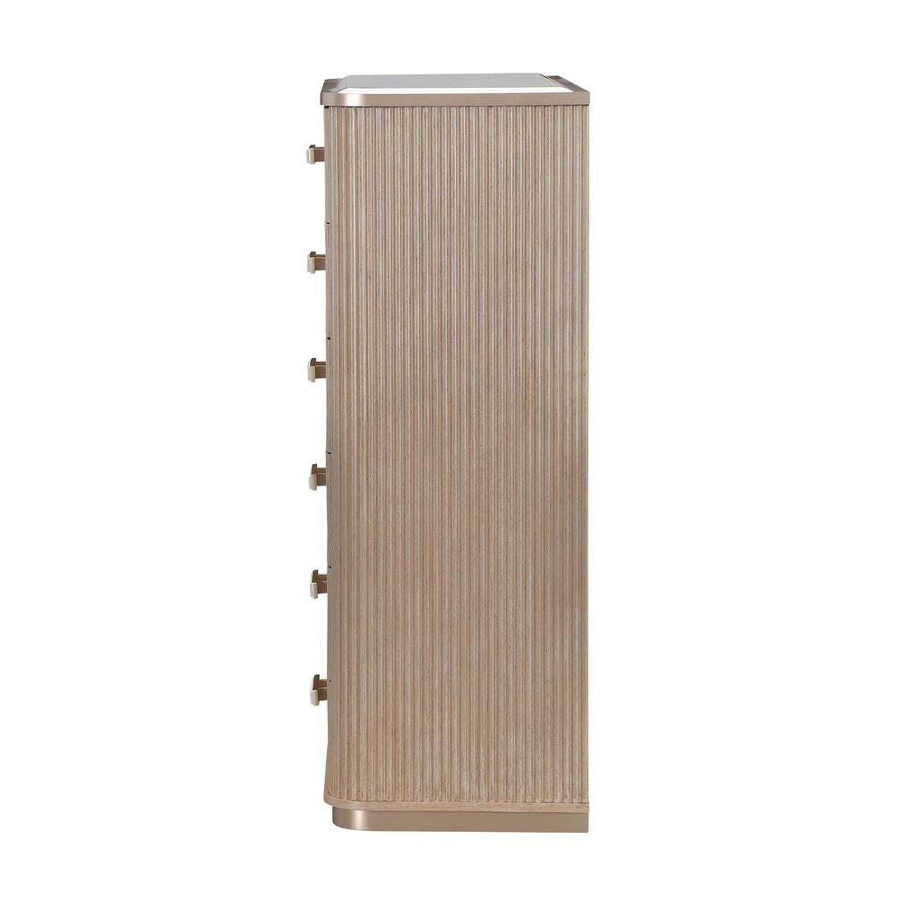 Michael Amini West Kensington Highboy Chest - Sea Salt Caramel