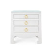 Villa & House Jacqui 3-Drawer Side Table with Glass Top