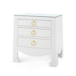Villa & House Jacqui 3-Drawer Side Table with Glass Top