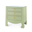 Villa & House Jacqui 3-Drawer Side Table with Glass Top