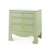 Villa & House Jacqui 3-Drawer Side Table with Glass Top