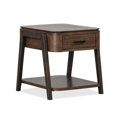 Magnussen Home Hallie Milk Chocolate & Dark Chocolate Rectangular End Table