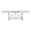 Magnussen Home Heron Cove Chalk White And Dovetail Grey Extendable Trestle Dining Table