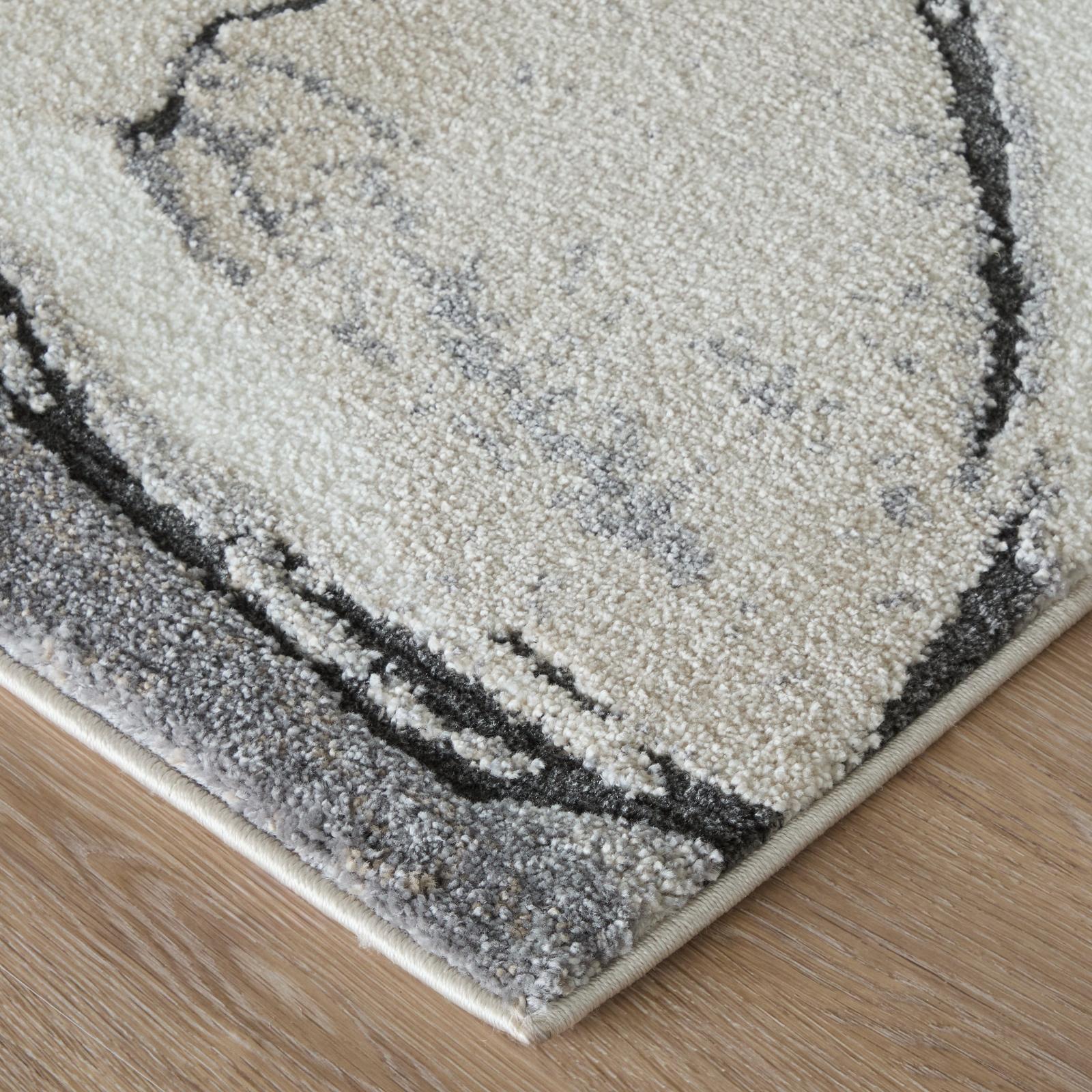 Feizy Gilmore 39URF Modern Abstract, Ivory/Gray/Black, Rug