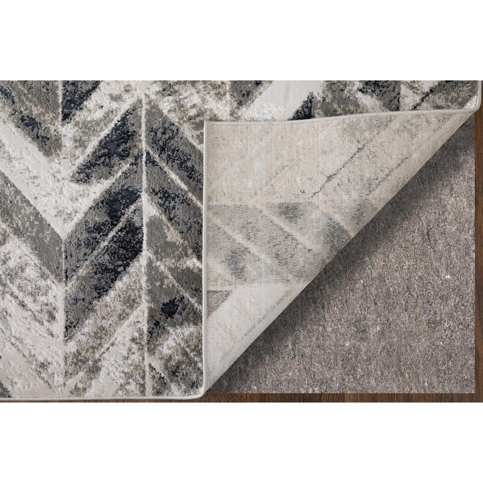 Feizy Micah 3048F Modern Chevron Rug in Black/Gray/Silver