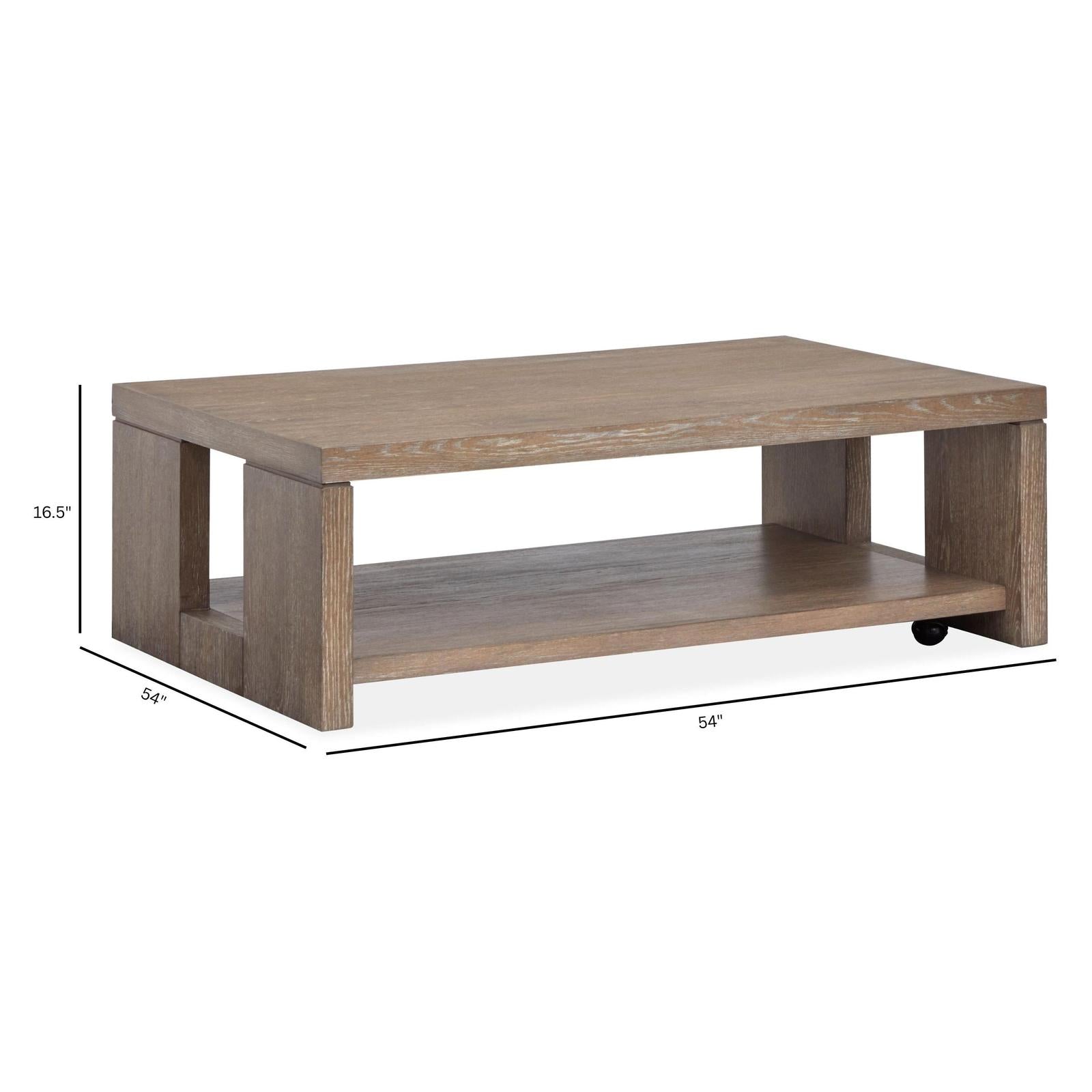 Magnussen Home Conway Spiced Brown Rectangular Cocktail Table With Casters