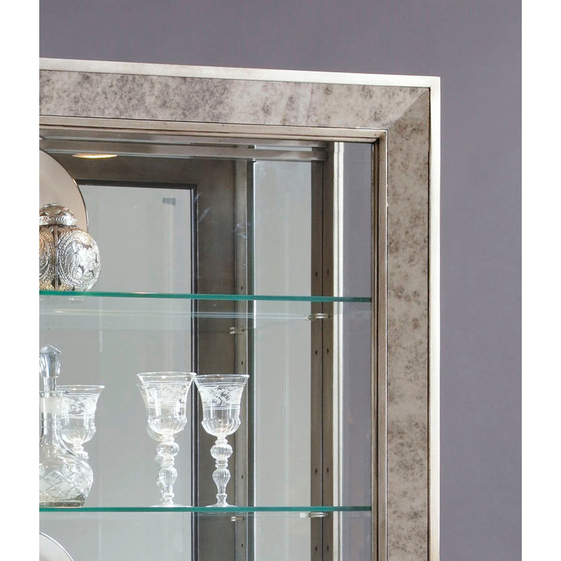 Pulaski Furniture PFC Curios Antique Style 5 Shelf Mirrored Curio Cabinet