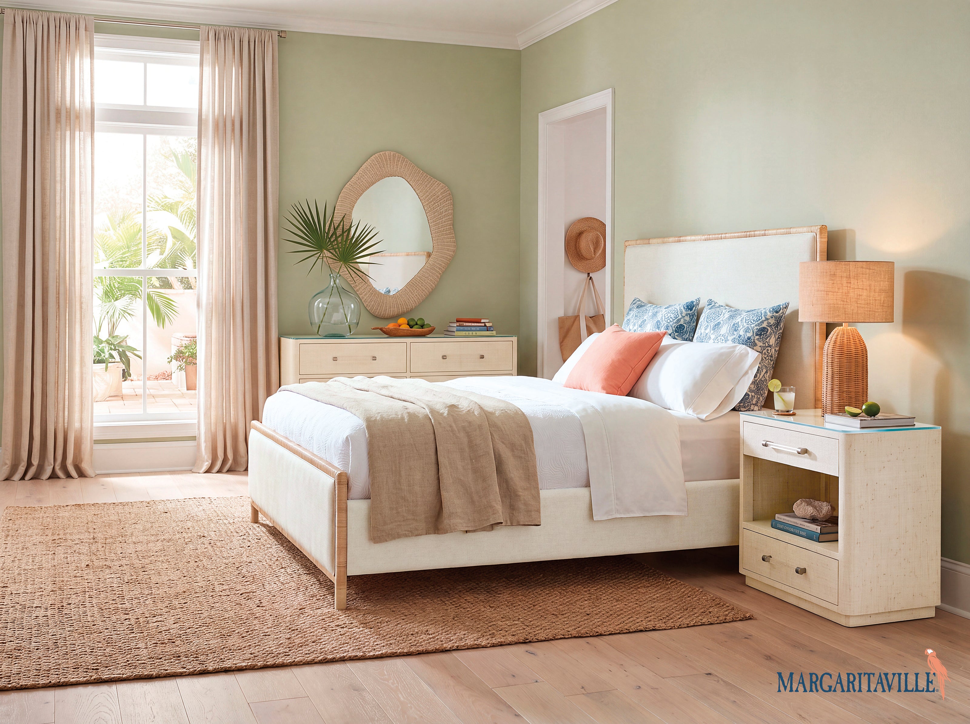 Margaritaville Bali Upholstered Panel Bed