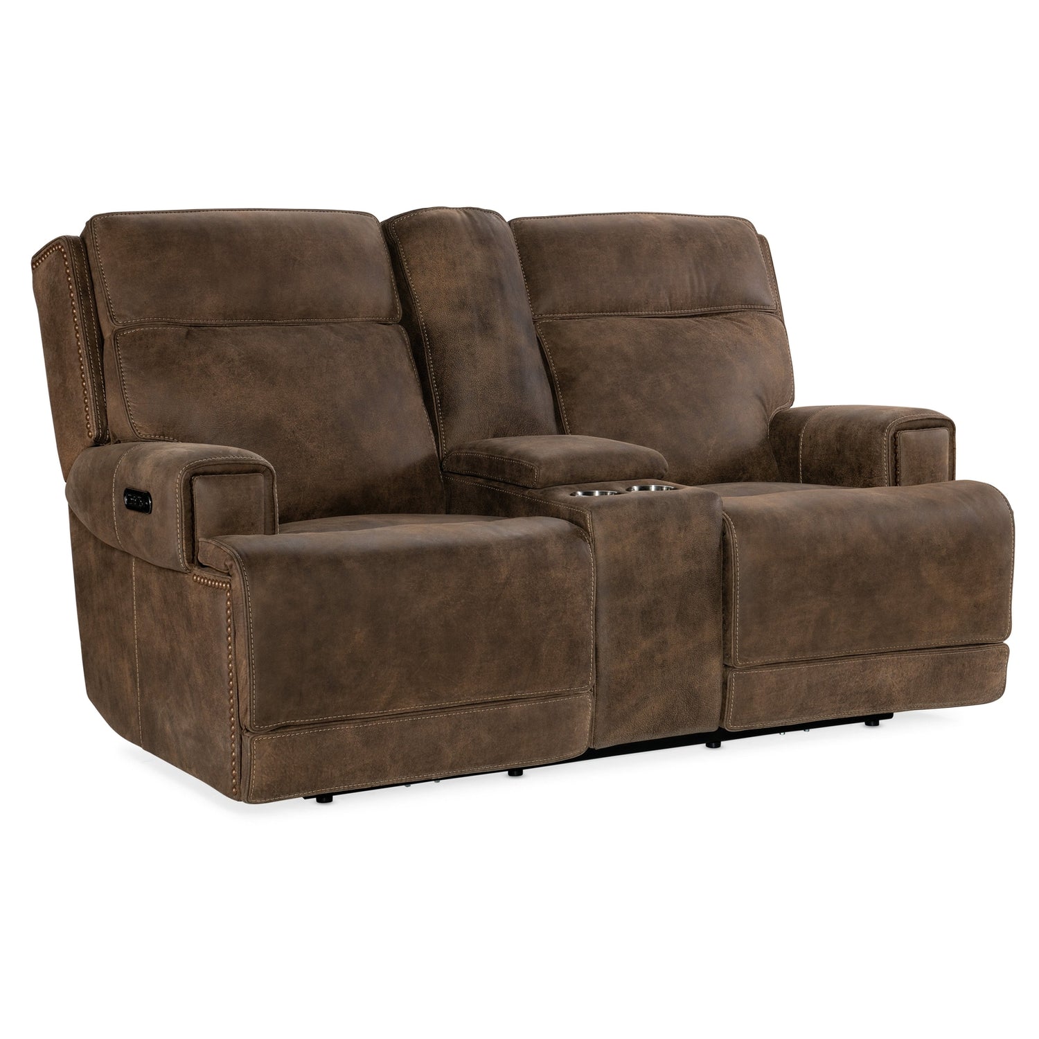 Hooker Furniture Wheeler Power Console Loveseat with Power Headrest