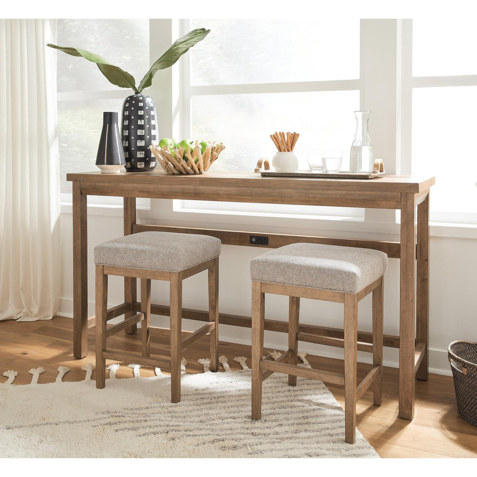 Magnussen Home Lindon Belgian Wheat Upholstered Stool