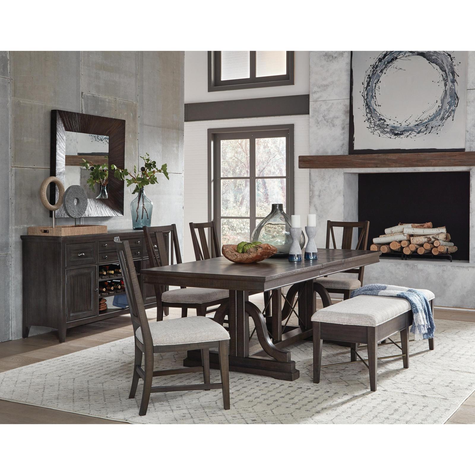 Magnussen Home Westley Falls Graphite Extendable Trestle Dining Table