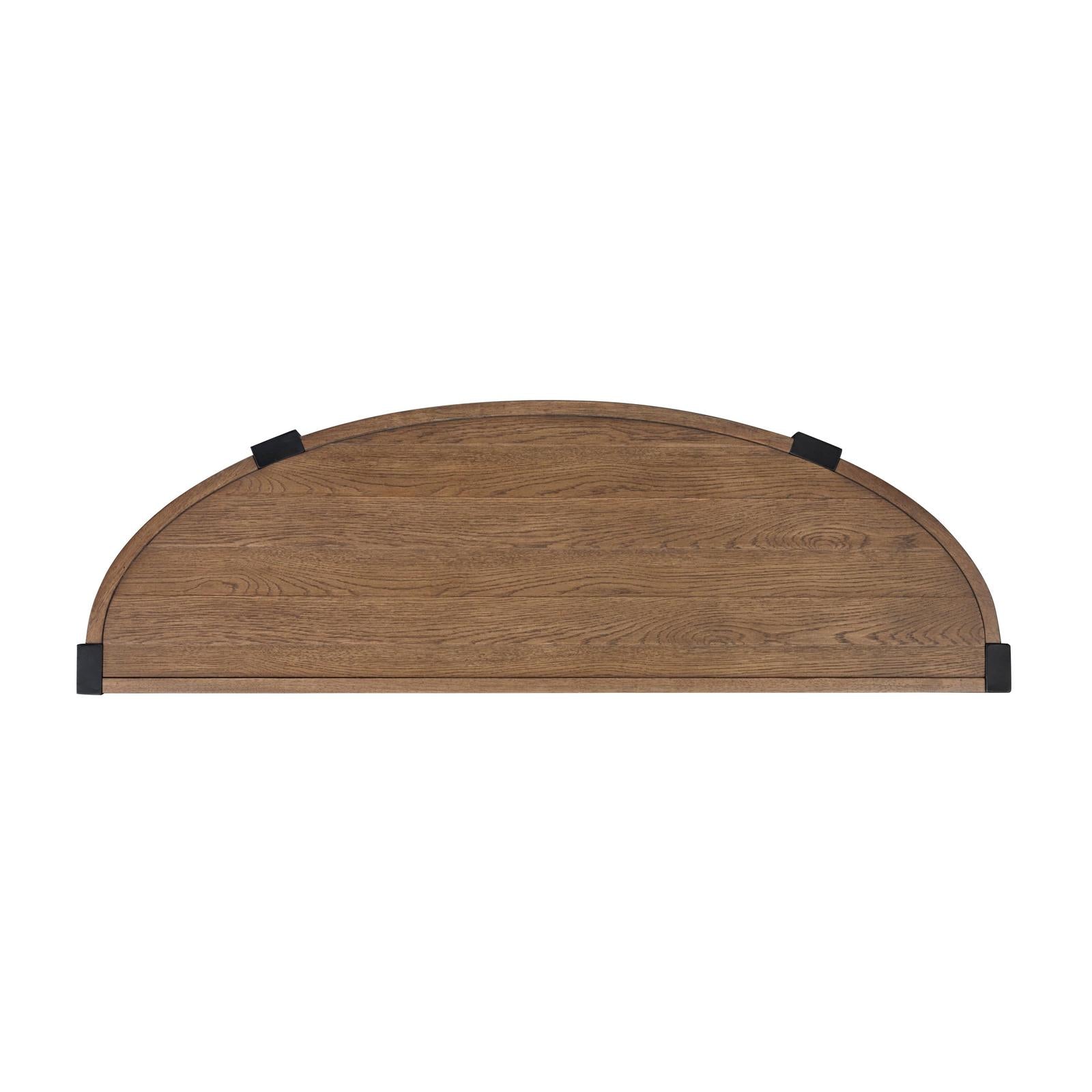 Magnussen Home Kaysen Wallaby And Matte Black Demilune Sofa Table