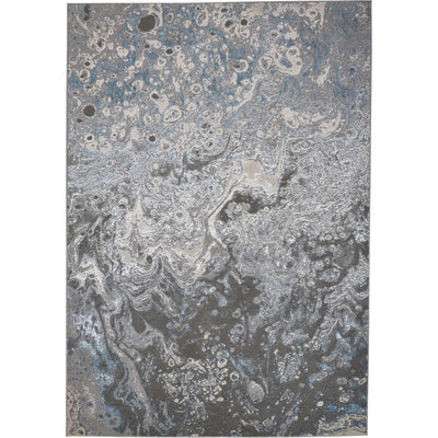 Feizy Azure 3405F Modern Watercolor Rug in Ivory/Gray/Blue