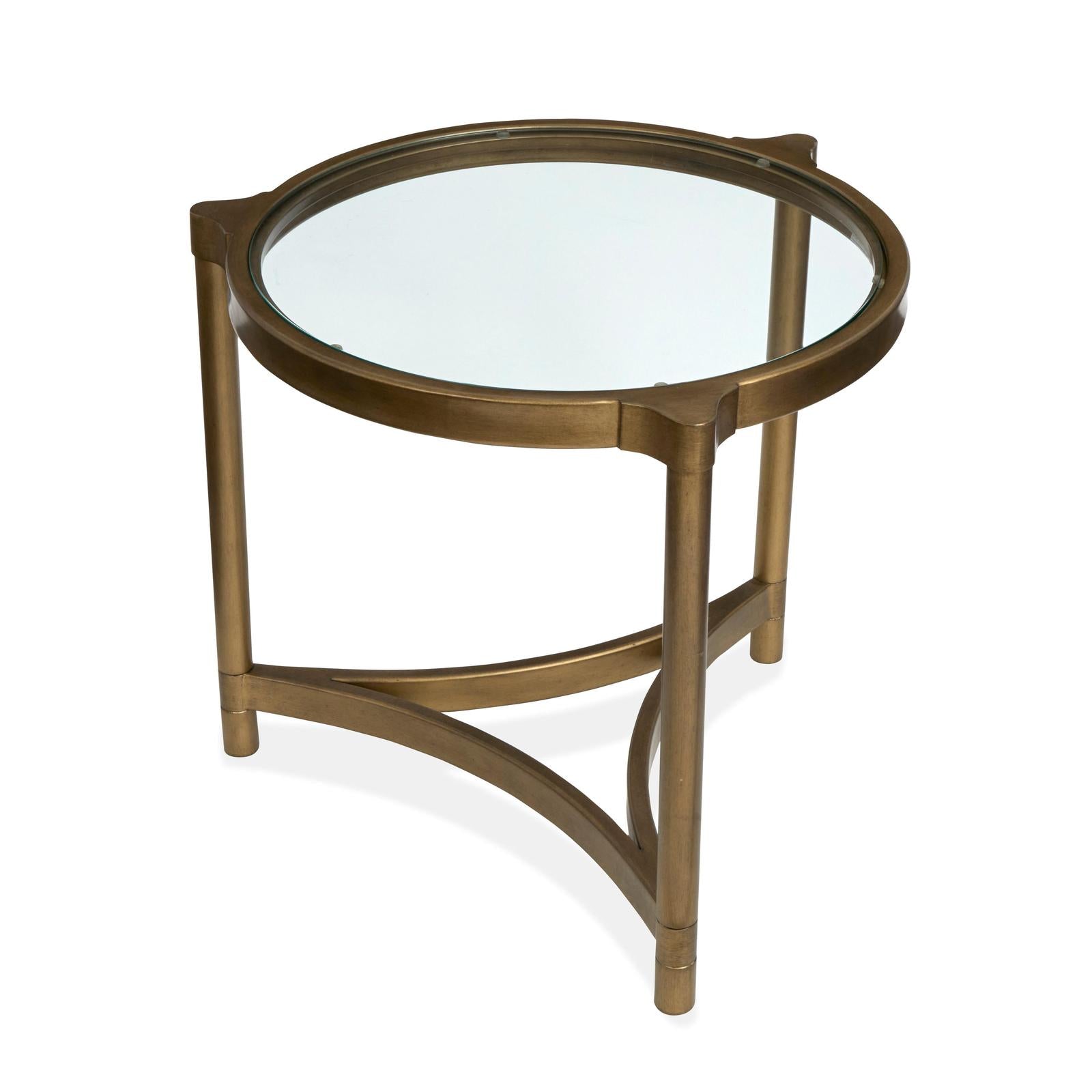 Magnussen Home Cassidy Aged Brass & Volakas Classic Round End Table