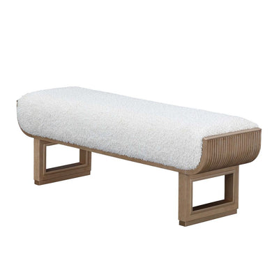 Michael Amini West Kensington Accent Bench - Sea Salt Caramel