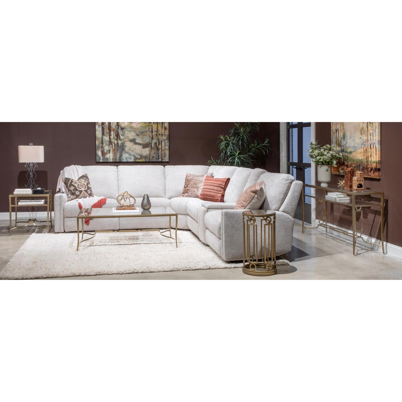 Magnussen Home Lorena Burnished Brass Rectangular Sofa Table