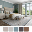 Feizy Dartmouth 39QLF Transitional Floral & Botanical Rug in Gray/Blue/Taupe