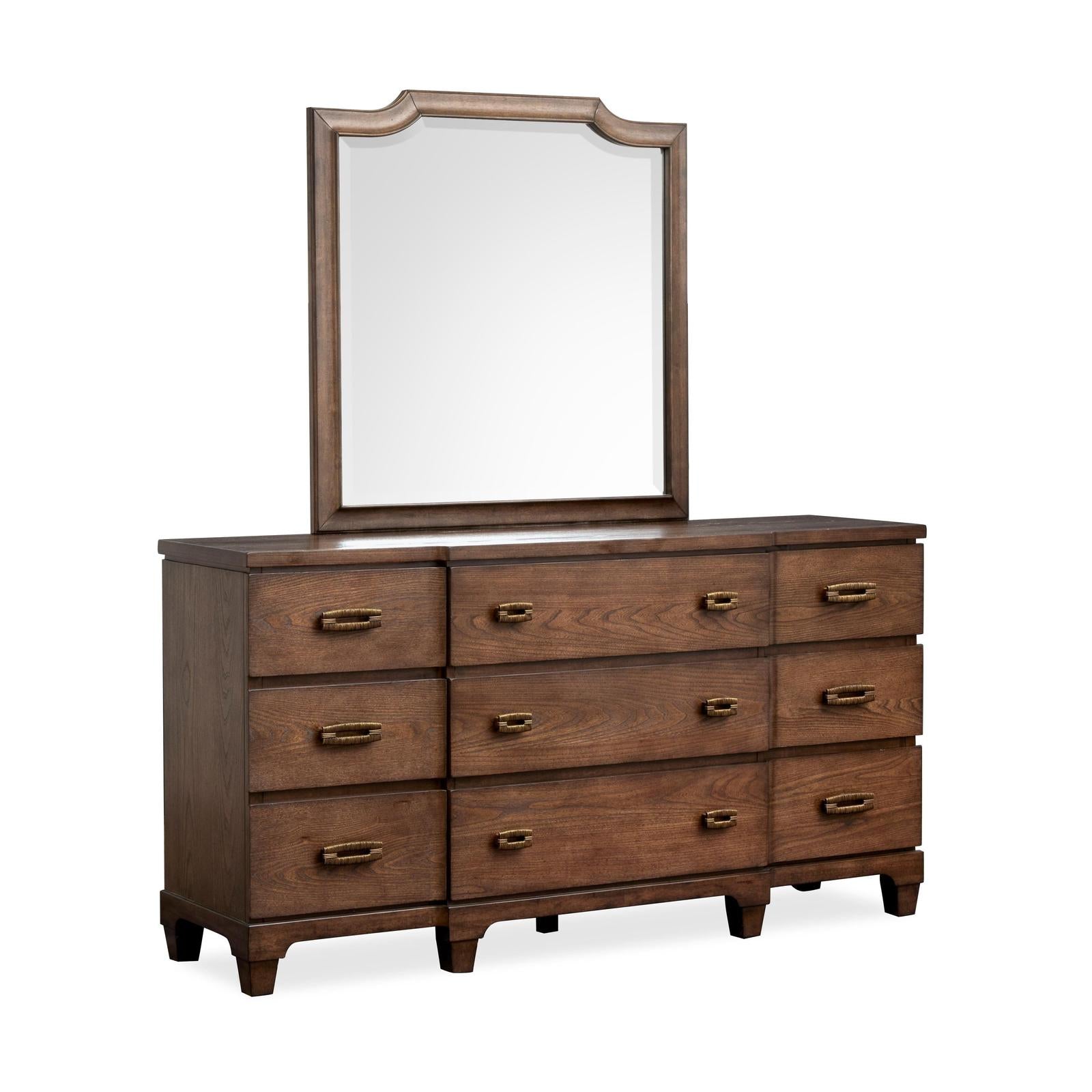 Salt Life Home Sugar Mill Spiced Rum Drawer Dresser with Shaped Mirror